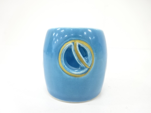  浅黄交趾釉　つぼつぼ　蓋置